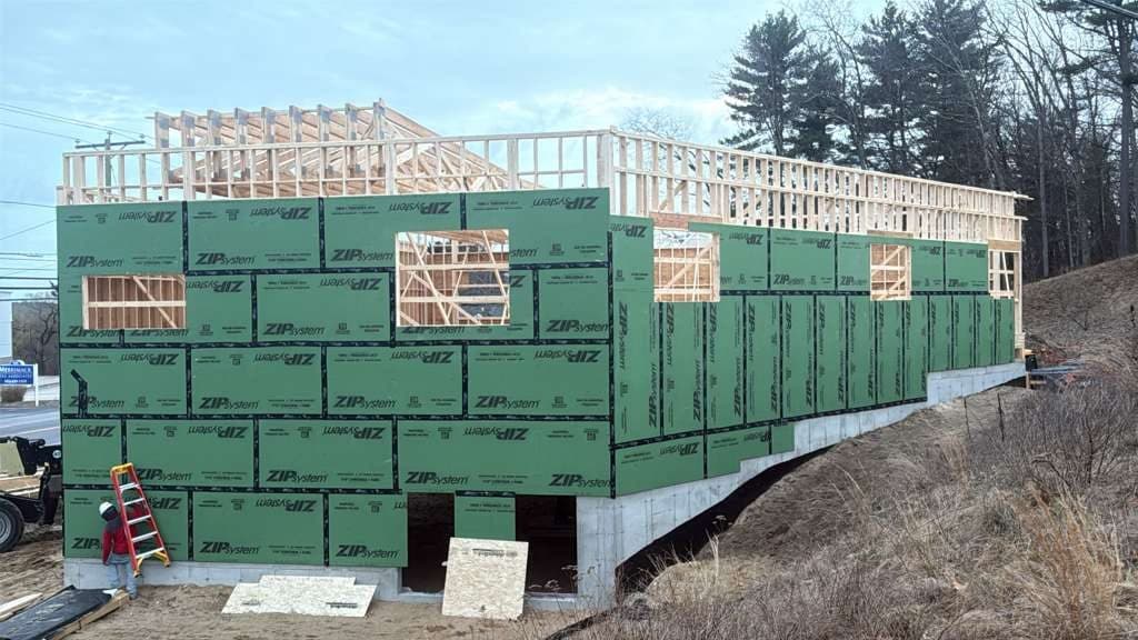 New home construction framing by RS Development Group in Cambridge, MA