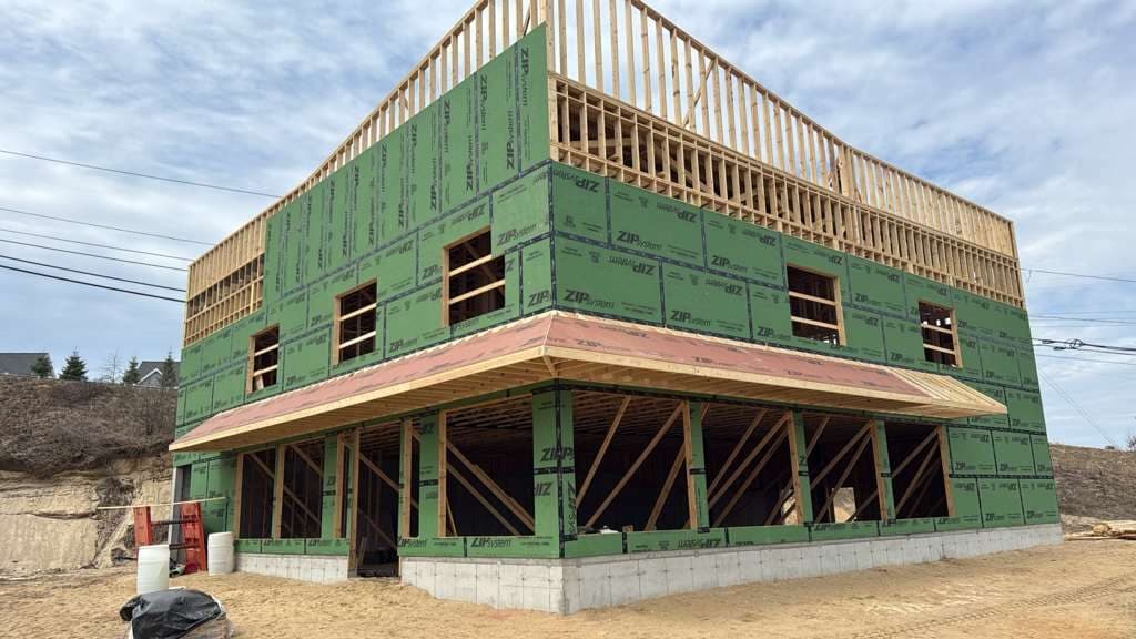 New home construction framing by RS Development Group in Shrewsbury, MA